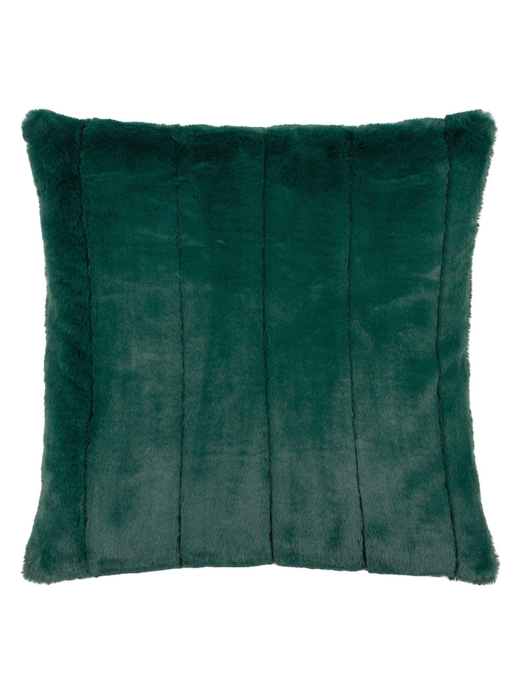 Riva Paoletti Emerald Green 55 x 55cm Empress Large Faux Fur Cushion - Image 2 of 5