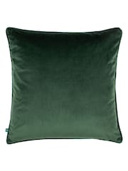 Wylder Orange Dusk Monkey Embroidered Piped Velvet Cushion - Image 2 of 6
