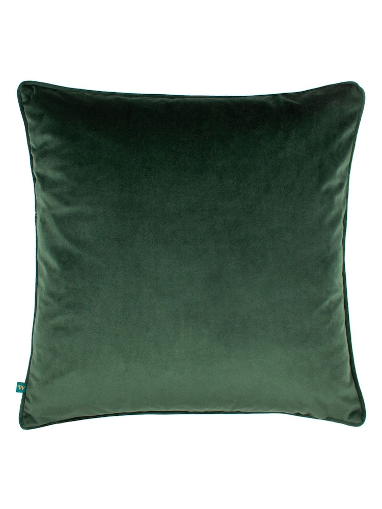 Wylder Orange Dusk Monkey Embroidered Piped Velvet Cushion - Image 2 of 6