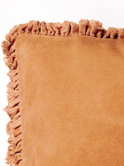 Yard Rust Orange 45 x 45cm Bertie 100% Washed Cotton Velvet Cushion - Image 5 of 8