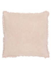Yard Natural Beige 45 x 45cm Bertie 100% Washed Cotton Velvet Cushion - Image 1 of 7