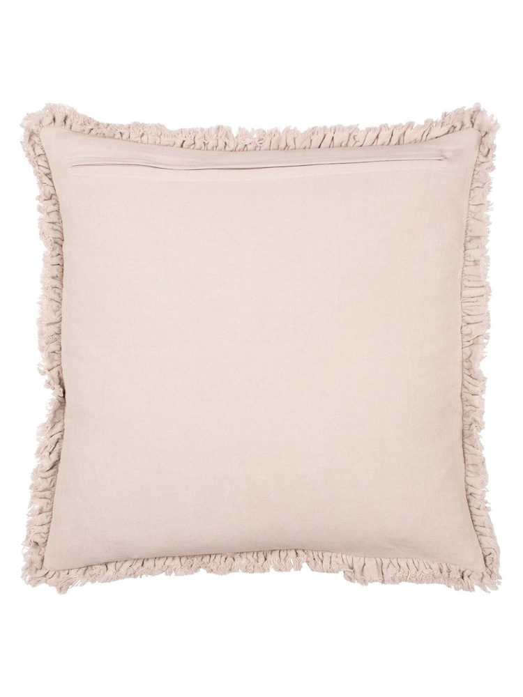 Yard Natural Beige 45 x 45cm Bertie 100% Washed Cotton Velvet Cushion - Image 2 of 7