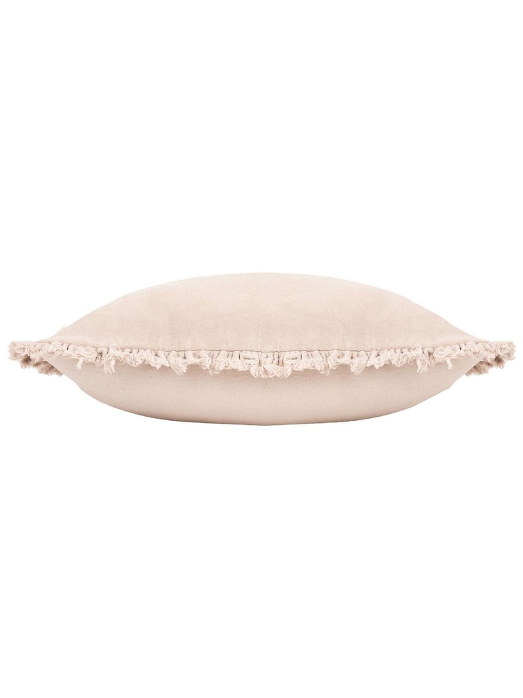 Yard Natural Beige 45 x 45cm Bertie 100% Washed Cotton Velvet Cushion - Image 3 of 7