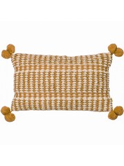 Furn Yellow Ayaan Woven Loop Tufted 100% Cotton Double Pom Pom Cushion - Image 1 of 6