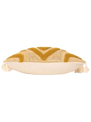 furn. Yellow Kalai Geometric Tufted Woven Cotton Cushion - Image 5 of 7