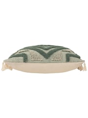furn. Green Kalai Geometric Tufted Woven Cotton Cushion - Image 5 of 7