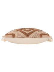 furn. Brown Kalai Geometric Tufted Woven Cotton Cushion - Image 5 of 6