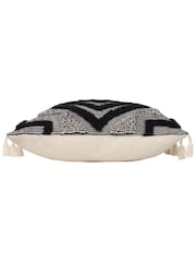 furn. Black Kalai Geometric Tufted Woven Cotton Cushion - Image 5 of 7
