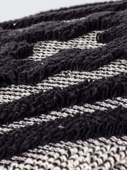 furn. Black Kalai Geometric Tufted Woven Cotton Cushion - Image 6 of 7