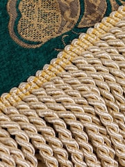 Riva Paoletti Green Shiraz Jacquard Floral Fringed Throw - Image 3 of 3