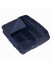 Riva Home Navy Empress Faux Fur Throw - Image 2 of 3