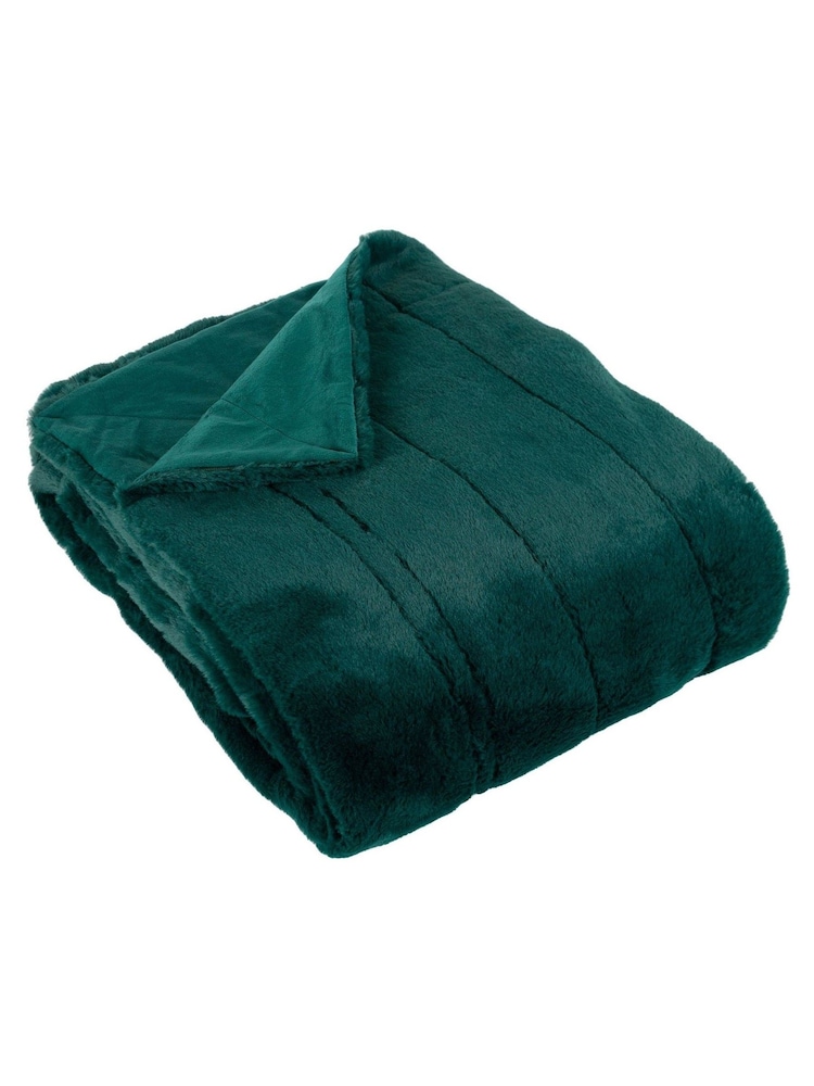 Riva Home Emerald Empress Soft Faux Fur Throw - Image 2 of 3 Riva Home Emerald Empress Soft Faux Fur Throw - Image 2 of 3