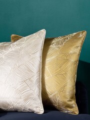 Wylder 2 Pack Natural Seymour Embroidered Woven Jacquard Piped Cushions - Image 4 of 6