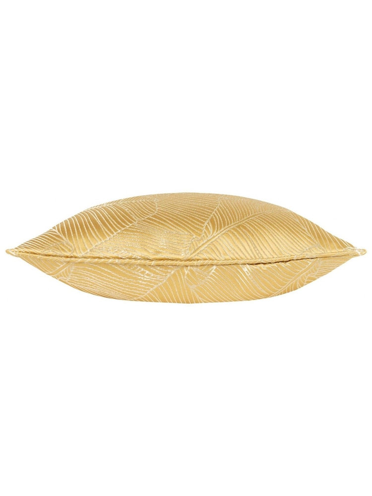 Wylder 2 Pack Gold Seymour Embroidered Woven Jacquard Piped Cushions - Image 2 of 6