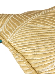 Wylder 2 Pack Gold Seymour Embroidered Woven Jacquard Piped Cushions - Image 3 of 6