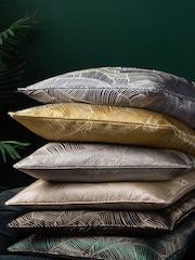 Wylder 2 Pack Gold Seymour Embroidered Woven Jacquard Piped Cushions - Image 5 of 6