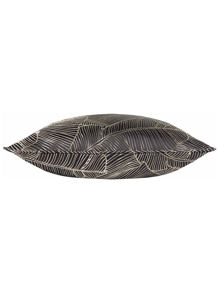 Wylder 2 Pack Black Seymour Embroidered Woven Jacquard Piped Cushions - Image 2 of 6