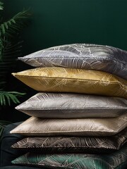 Wylder 2 Pack Black Seymour Embroidered Woven Jacquard Piped Cushions - Image 5 of 6