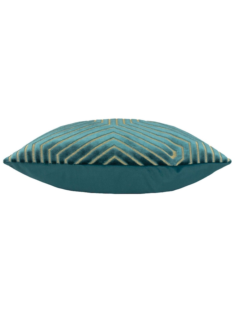 Riva Paoletti 2 Pack Evoke Geometric Cut Velvet Cushions - Image 3 of 6