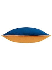 Wylder Blue Dusk Leopard Embroidered Piped Velvet Cushion - Image 3 of 6