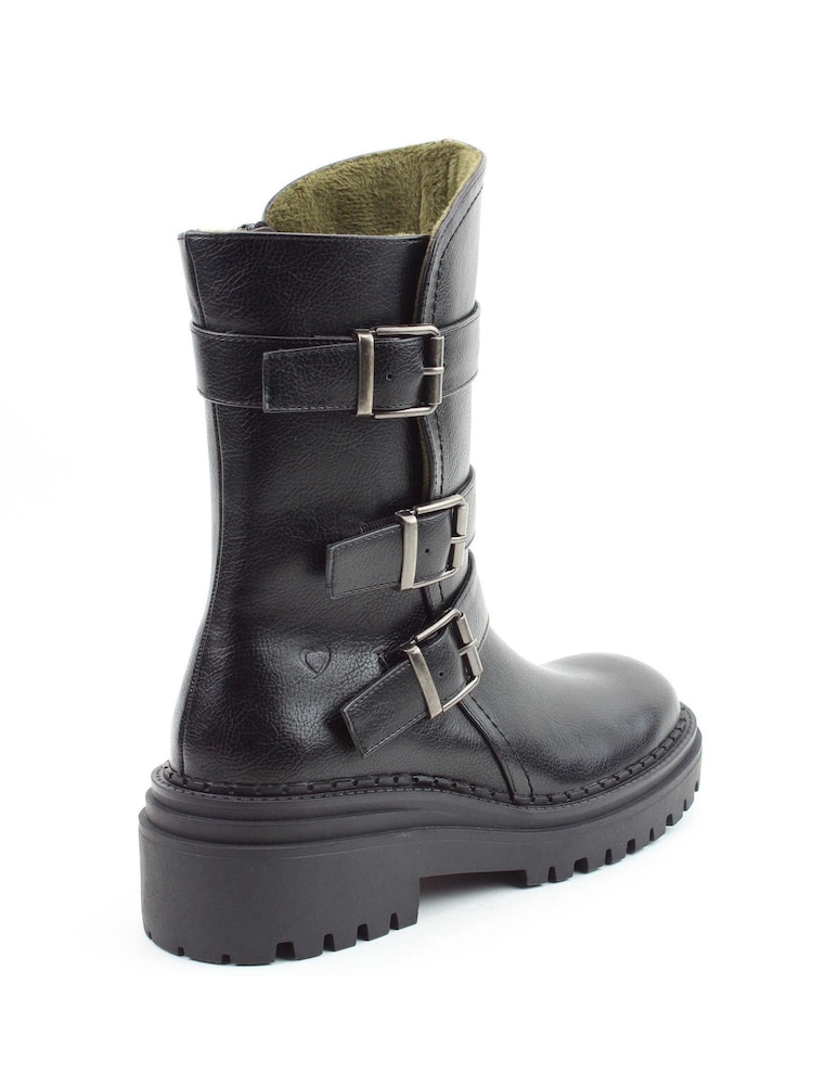Heavenly Feet Ladies Vegan Friendly Mid Black Boots - Image 4 of 4