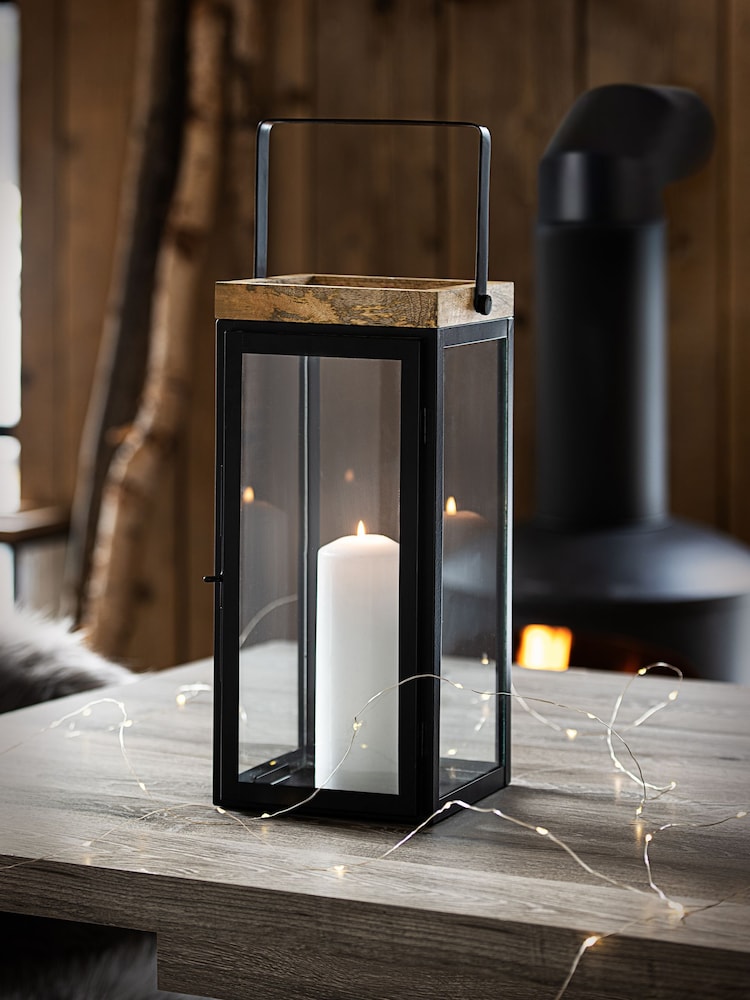 Farol de cristal y madera grande de Bronx - Imagen 1 de 5 Farol de cristal y madera grande de Bronx - Imagen 1 de 5