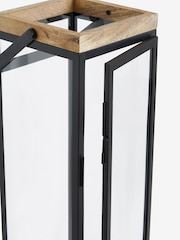 Black Bronx Extra Large Wood And Glass Lantern - Image 8 of 8