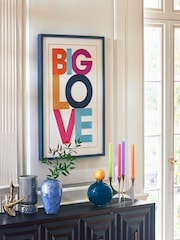 Navy Glass Confetti Textured Flower Vase - Image 2 of 3