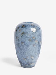 Navy Glass Confetti Textured Flower Vase - Image 3 of 3