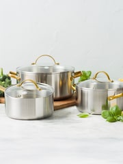 Green Pan 3 Piece Stainless Steel Padova Reserve Uncoated Pan Set - Image 1 of 6