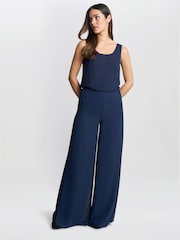 Gina Bacconi Chiffon Layered Slit Trousers - Image 1 of 5