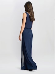 Gina Bacconi Chiffon Layered Slit Trousers - Image 2 of 5