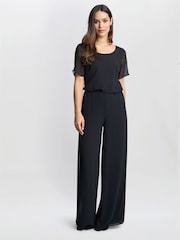 Gina Bacconi Chiffon Layered Slit Trousers - Image 1 of 5