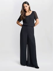 Gina Bacconi Chiffon Layered Slit Trousers - Image 4 of 5
