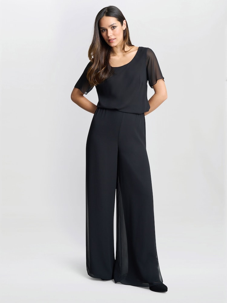 Gina Bacconi Chiffon Layered Slit Trousers - Image 4 of 5