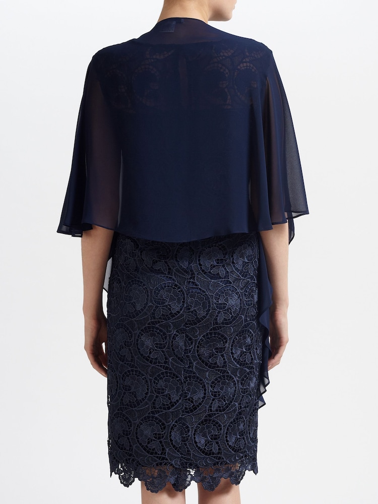 Gina Bacconi Chiffon Shawl CoverUp - Image 2 of 5 Gina Bacconi Chiffon Shawl CoverUp - Image 2 of 5