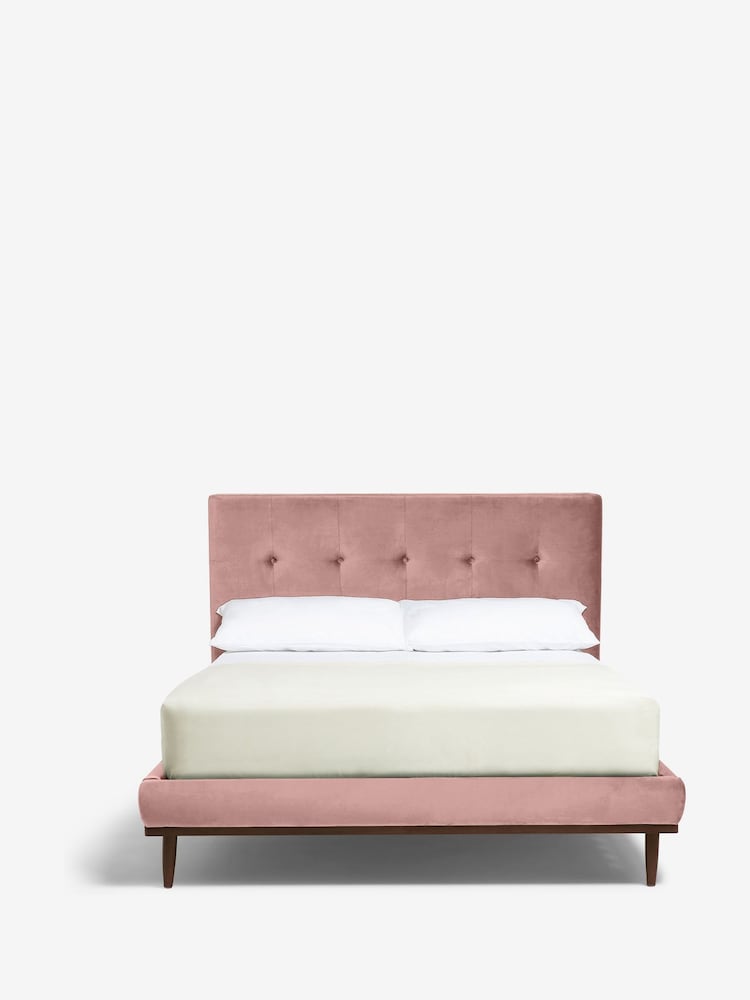Swoon Opulent Velvet Blush Pink Klee Upholstered Ottoman Storage Bed Frame - Image 1 of 5