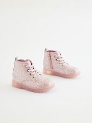 Pink Glitter Light-Up Boots - Image 1 of 6