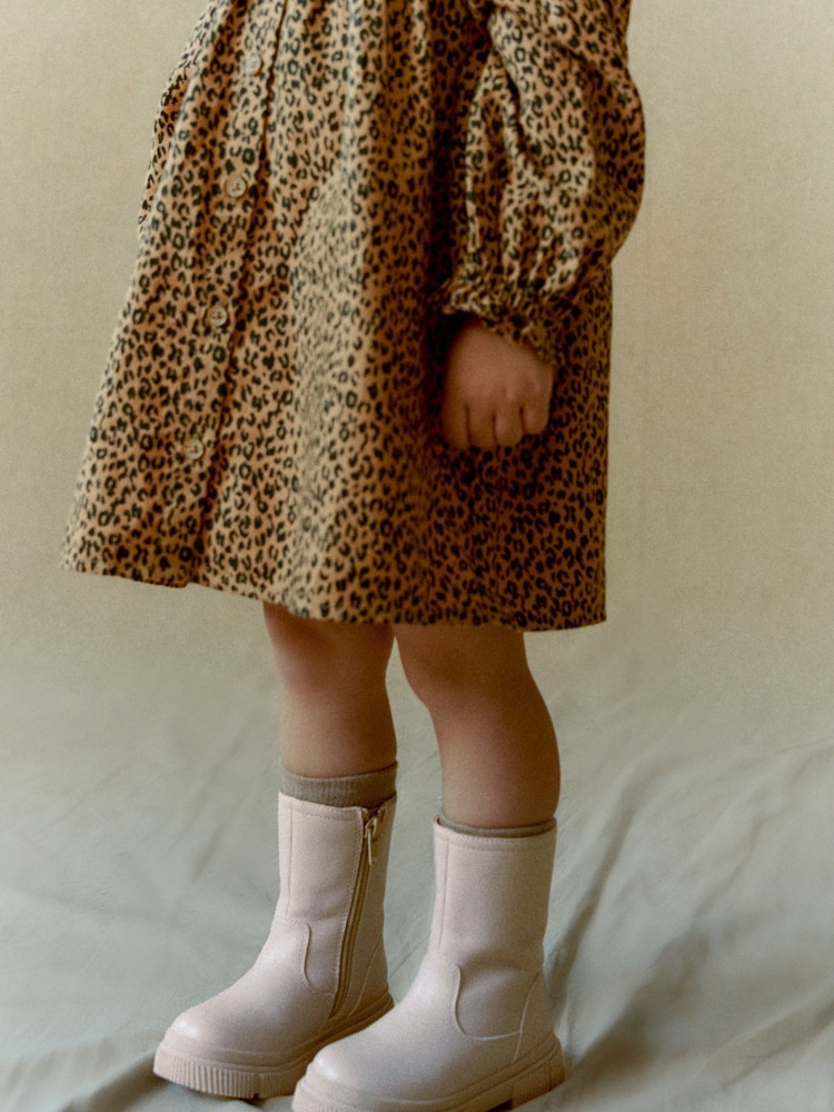 Beige Neutral Tall Chunky Boots - Image 1 of 8