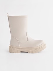 Beige Neutral Tall Chunky Boots - Image 5 of 8