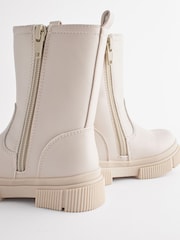Beige Neutral Tall Chunky Boots - Image 6 of 8