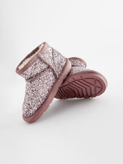 Pink Glitter Mini Faux Fur Lined Water Repellent Pull-On Boots - Image 4 of 5
