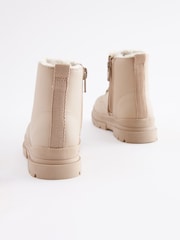Beige Warm Lined Lace-Up Boots - Image 3 of 5