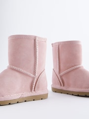 Pink Suede Tall Faux Fur Lined Water Repellent Pull-On Suede Boots - Image 6 of 7