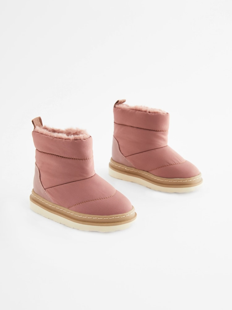 Fig Pink Quilted Boots - Image 1 of 5 Fig Pink Quilted Boots - Image 1 of 5