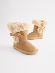 Tan Brown Suede Water Repellent Pull-On Boots - Image 1 of 6