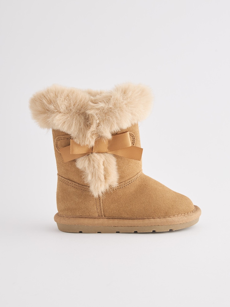 Tan Brown Suede Water Repellent Pull-On Boots - Image 2 of 6