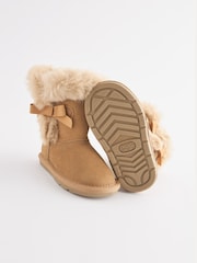 Tan Brown Suede Water Repellent Pull-On Boots - Image 4 of 6