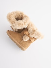 Tan Brown Suede Water Repellent Pull-On Boots - Image 5 of 6