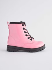 Pink Standard Fit (F) Warm Lined Lace-Up Boots - Image 3 of 6
